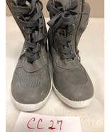 JustFab Womens&#39; Grey  Lace-Up Zipper High Top  Shoe, Size 9 Medium - $19.80