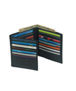 Texan Bull Men&#39;s Genuine Leather Hipster Bifold Wallet Slim Cowhide Cred... - $13.79 CAD