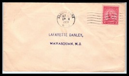 1931 US Cover - Asbury Park, New Jersey to Manasquan, NJ R8 - $2.96