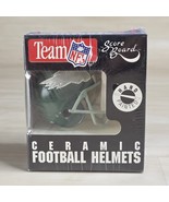 Score Board Mini Ceramic Football Helmet Philadelphia Eagles Hand Painte... - $29.59