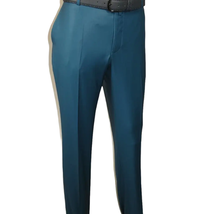 Men's MONO Turkey Slacks 100% Wool Plain Front Regular Fit 2501-12 L.Teal image 3