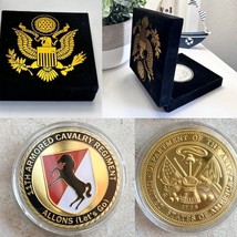 Us Army 11th Armored Cavalry Black Horse Regiment Challenge Coin w/ Velvel Case - £16.19 GBP