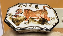 Chinese Buff stoneware Pillow Cream Slip Iron Brown Tiger Yuan Tz&#39;u Chou... - $1,349.99