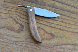 vintage real handmade stainless steel folding knife 5243 - $45.00