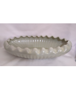 Mid Century Modern Maurice Of California Green Glazed Fluted Oval 12&quot; De... - $41.08 CAD