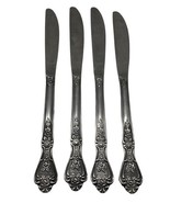 Normandy Flatware Stainless Japan Dinner Knives Knife Set Lot 4 Rose Floral - $363.24 MXN