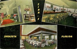 OLD Stnd Chrome FL Postcard E052 Zinns Restaurant Sarasota Florida Multi... - $6.93