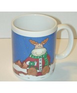 Reindeer in Christmas Santa Suit coffee drinking Mug - €16,79 EUR