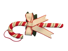 candy cane CHRISTMAS ORNAMENT 6 x 2.5 x .75" red white (tuppwr-outsd) - $3.50