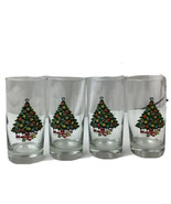 Christmas Tree Tumblers Drinking Clear Glasses 16oz Set of 4 Holiday - $17.50