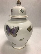 Andrea Sadek Ginger Jar lid Butterfly gold trim urn 10 inch JAPAN Vintage 8583 - £33.33 GBP