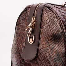 The Velar Brown Hand-Painted Python Leather Weekender Bag image 4