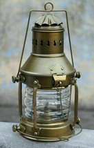 Nautical Maritime Brass Boat Light Antique Hanging Oil Lamp Ship Anchor Lantern - £97.52 GBP