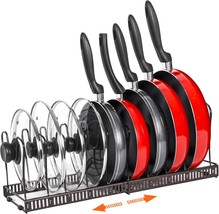 Roohua Pot Rack -Expandable Pan Organizer For Cabinet,Pot Lid Holder, Br... - $37.92