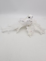 Christmas Orament White Dove Sitting On White Leaves And Clear Stones. C... - $10.00