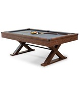 Masterton Billiard Pool Table, Burgundy, 87 Inch - Features Scratch Re - $906.99