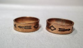Vintage Bell Trading Post Solid Copper Band Rings - Lot of 2 - K383 - £42.81 GBP
