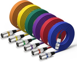 Ebxya Xlr Cables 25Ft 6 Packs - 3 Pins Balanced Xlr Male To Female, Purp... - £60.39 GBP
