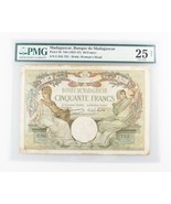 1937-1947 (ND) Madagascar 50 Francos Nota (VF-25 NET PMG) Banco Cincuent... - $248.14
