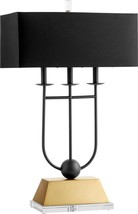 Table Lamp Cyan Design Euri Modern Contemporary Box Shade 3-Light Gold Black - £810.54 GBP