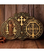 St. Benedict&#39;s Exorcism Medal Christian Exorcism Plaque - Wall Decor - €60,37 EUR+
