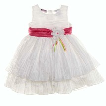 Blueberi Boulevard Crinkle Dress 12 18 24 Months Pink Sash - £2.35 GBP