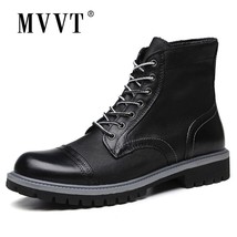 Fashion Genuine Leather Boots Men Work Boots Autumn High Quality Leather Men Boo - £76.21 GBP