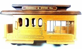 Handmade Powell &amp; Hyde Sts San Francisco Wooden Train Collectible Wind u... - £6.87 GBP