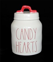Rae Dunn Red Print Candy Hearts 6-1/2&quot; Red Top Handle Sealed Canister New - £20.04 GBP