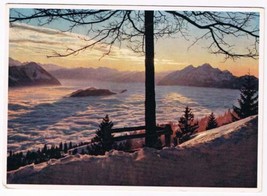 Switzerland Postcard Rigi Kaltbad Sonnenintergen Mt Nebelmeer - $2.16