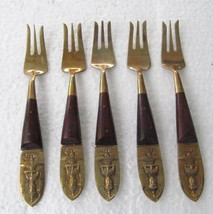 Vintage 1950&#39;s Siam Buddha Style (5) Handmade Bronze Serving Cocktail Seafood Fo - £15.67 GBP