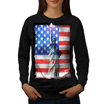 Wellcoda Statue Of Freedom Womens Sweatshirt, American Casual Pullover Jumper - £23.11 GBP+