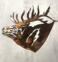 Elk Head Metal Wall Art  Measures 14&quot; x 16&quot; - £22.83 GBP