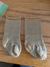 American Girl Doll Kirsten Larson Meet Outfit Socks Striped Grey Brown Stockings - $13.81