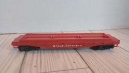 VINTAGE HO SCALE TRAIN MODEL-GREAT NORTHERN FLAT CAR-RED W/WHITE TEXT - £7.72 GBP