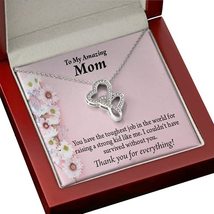 Express Your Love Gifts to Mom Toughest Job Double Hearts Necklace Message Card - £35.77 GBP