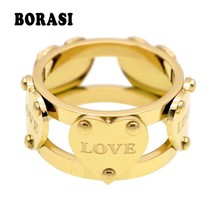Sale fashion luxury famous brand love ring new female rings gold color five peach heart thumb200