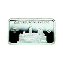 Germany Silver Ingot Bar Proof 2.5g Landmarks Imperial Castle of Nuremberg 03855 - £24.70 GBP
