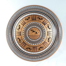 Metal Tray Grecian Style Copper Color 13.5&quot; Diameter Home Decor Trinket Tray - £17.66 GBP