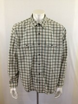 Double G Size XL Blue Green Plaid Men&#39;s Cotton Long Sleeve Button Up Shirt  - $9.89