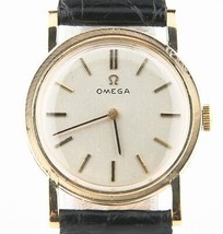 Vintage Omega 14k Yellow Gold Hand-Winding Mechanical Watch w/ Leather S... - £946.21 GBP