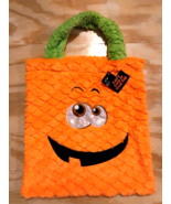 New w/Tag Orange Big Tooth Silly Pumpkin 14x14 Trick Or Treat Bag - Hall... - $8.95