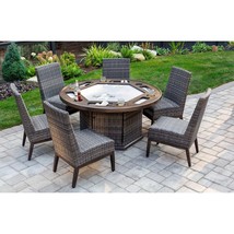 Patio Outdoor Poker Game And Dining Table Furniture With Chairs Dominoes Mahjong - £1,579.11 GBP