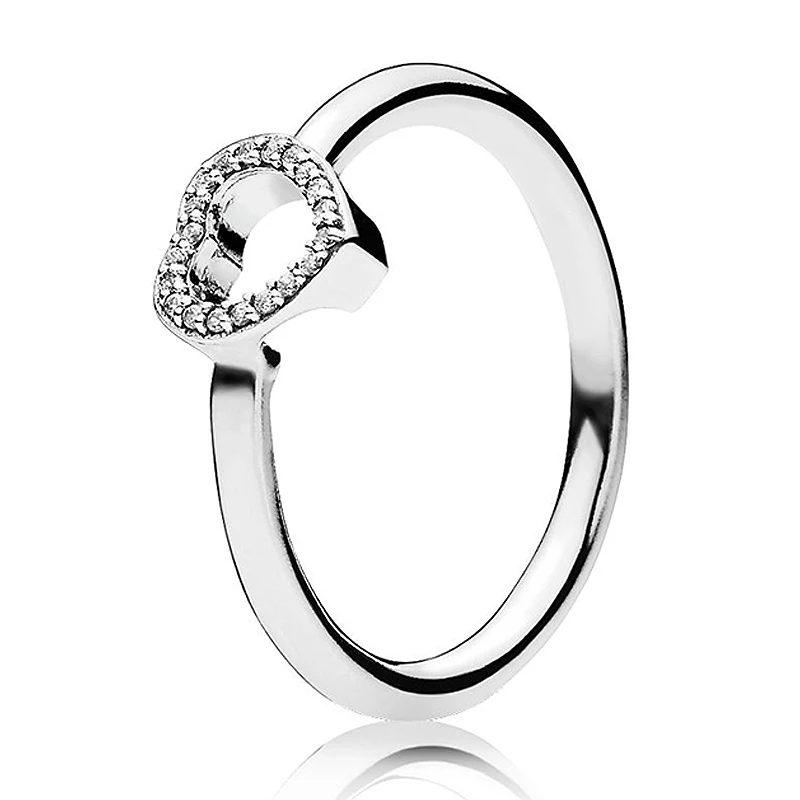 Rose Blushing Romance Heart Of  Puzzle Gift Set 925  Silver Ring With Crystal Fo - $31.83