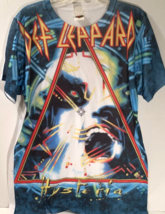 DEF LEPPARD Hysteria Tie Dye Logo Vision White Polyester Sublimated T-Shirt L - £48.99 GBP