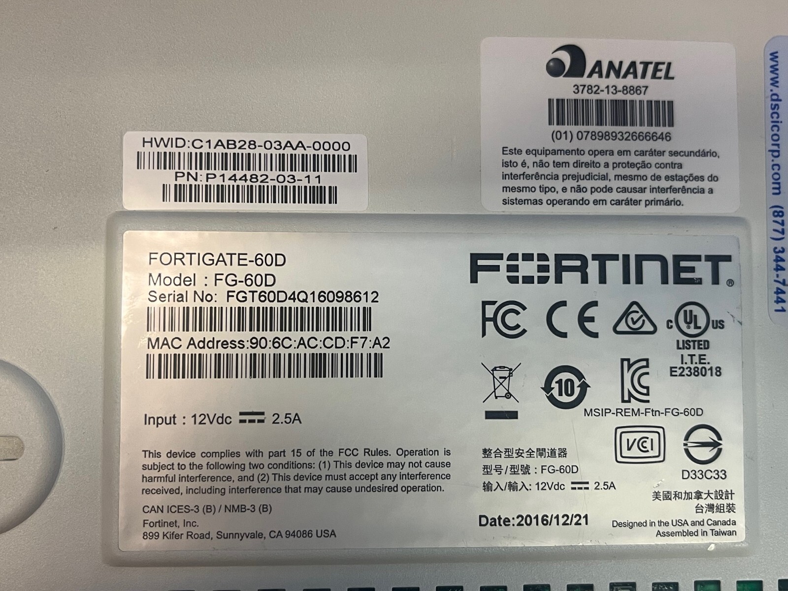 Fortinet Fortigate 60E FG-60E Network Security Firewall *No AC Adapter* Item image 10