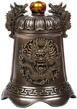 Oriental Fengshui Dragon Holding Orb Cast Bronze Bell Shaped Sculpture 5... - €27,65 EUR