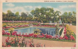 Sunken Garden Humboldt Park Chicago Illinois IL 1941 Monett MO Postcard C39 - £2.38 GBP