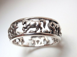 Band of Six Horses Ring 925 Sterling Silver Corona Sun Jewelry sizes 5.5 - 9.5 - £13.62 GBP+