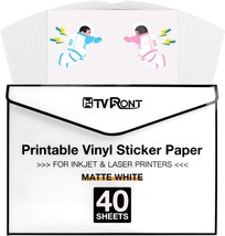 Htvront Printable Vinyl For Inkjet Printer &amp; Laser Printer - 40 Pcs, 8.5... - $44.99